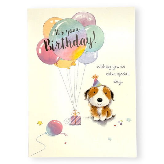 可愛小狗生日卡
